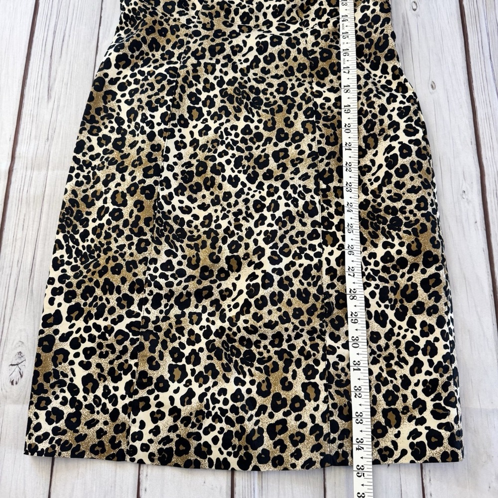 Boston Proper Leopard Print Sheath Dress with Orange Lining - Picture 5 of 10